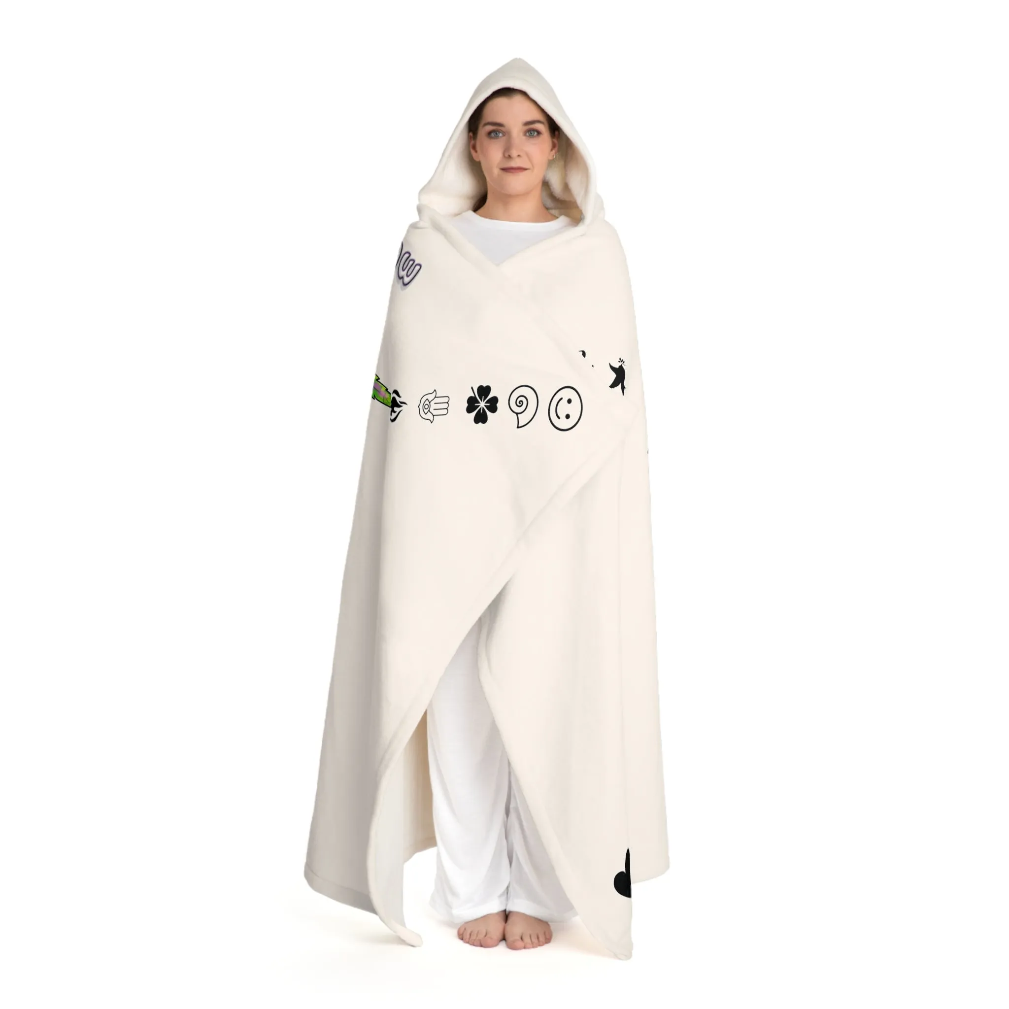 A Hooded Sherpa Fleece Blanket - WhiteWidow