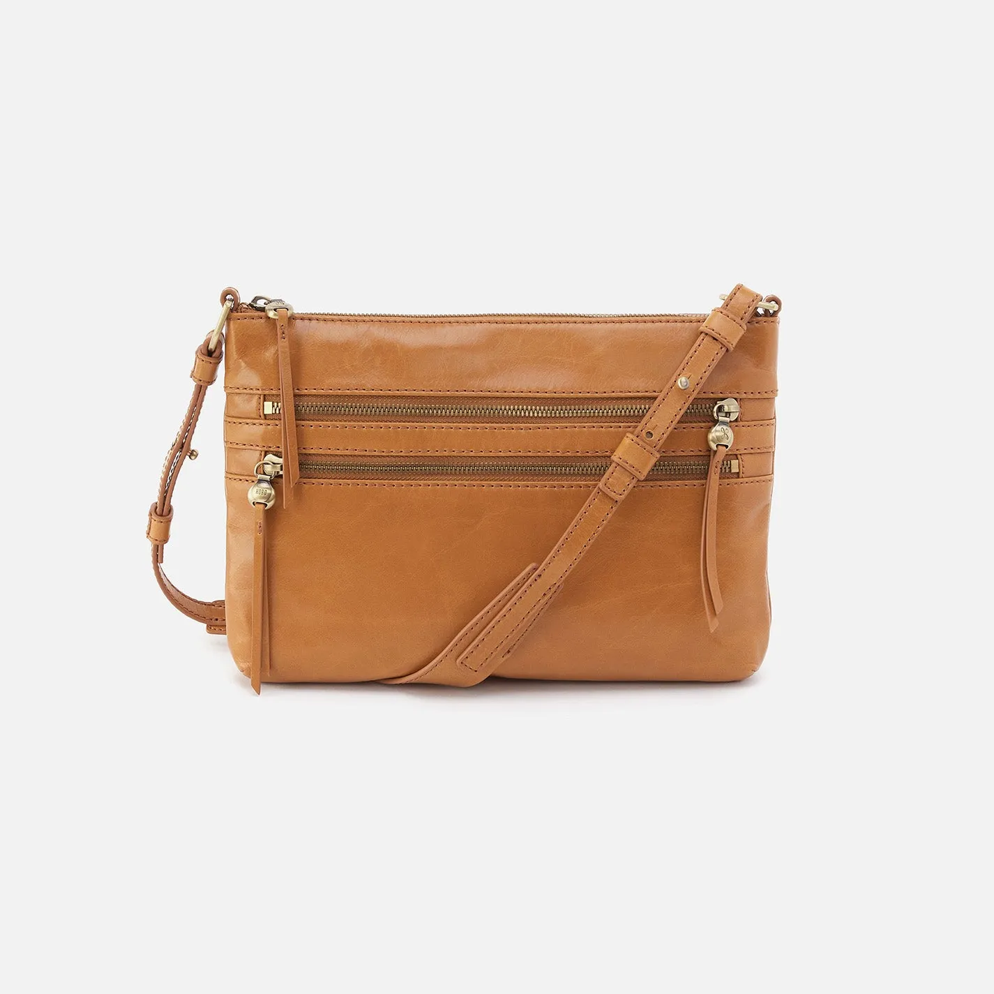 Billie Crossbody In Polished Leather - Natural