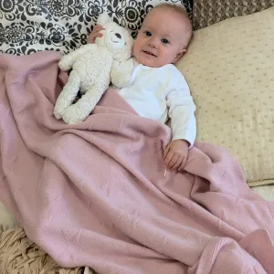 Cashmere Light Pink Star Baby Blanket