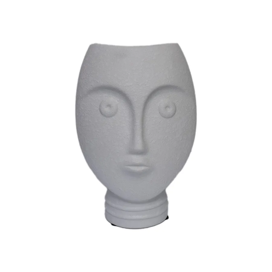 Ceramic Moon Face Planter White