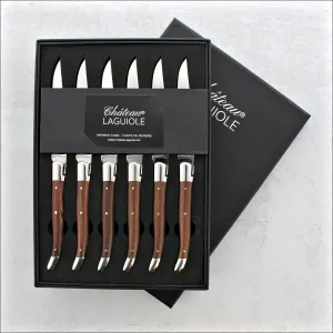 Chateau Laguiole Heritage Steak Knives Brazilian Rosewood - Set of 6