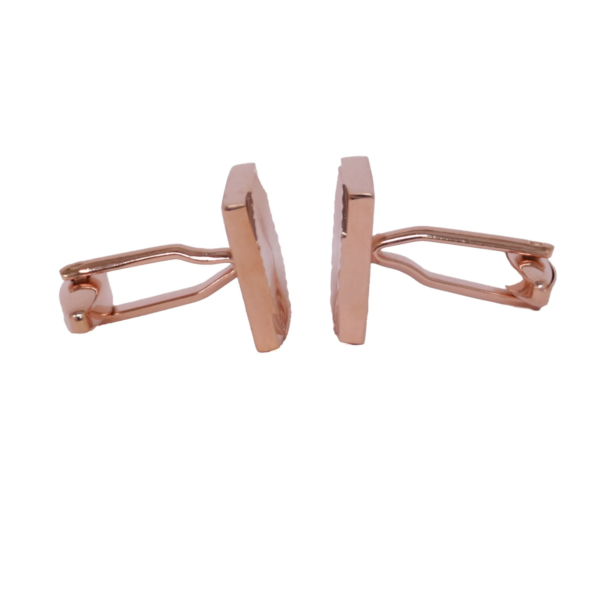 Classic Square Rose Gold Cufflinks with design