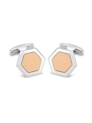 Classic White and Rose Gold Cufflinks