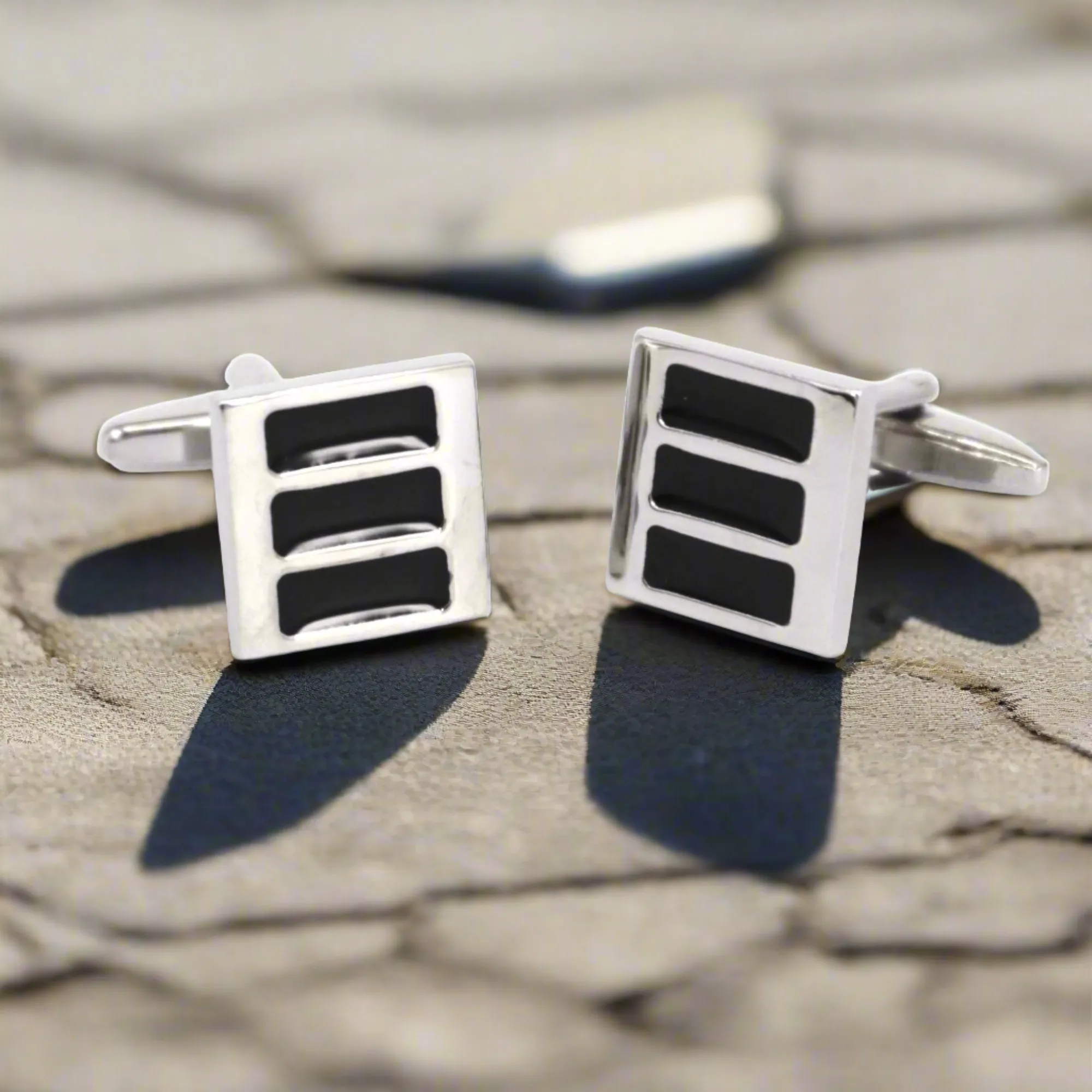 Clear Crystals square Cufflink