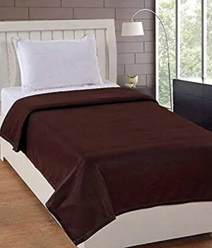 Cool Dealzz Single Bed Soft Touch Light Weight Polar Fleece Blanket/Warm Bed Sheet for Light Winters/Summer/AC Blankets (Size 60x90 Inch Coffee)