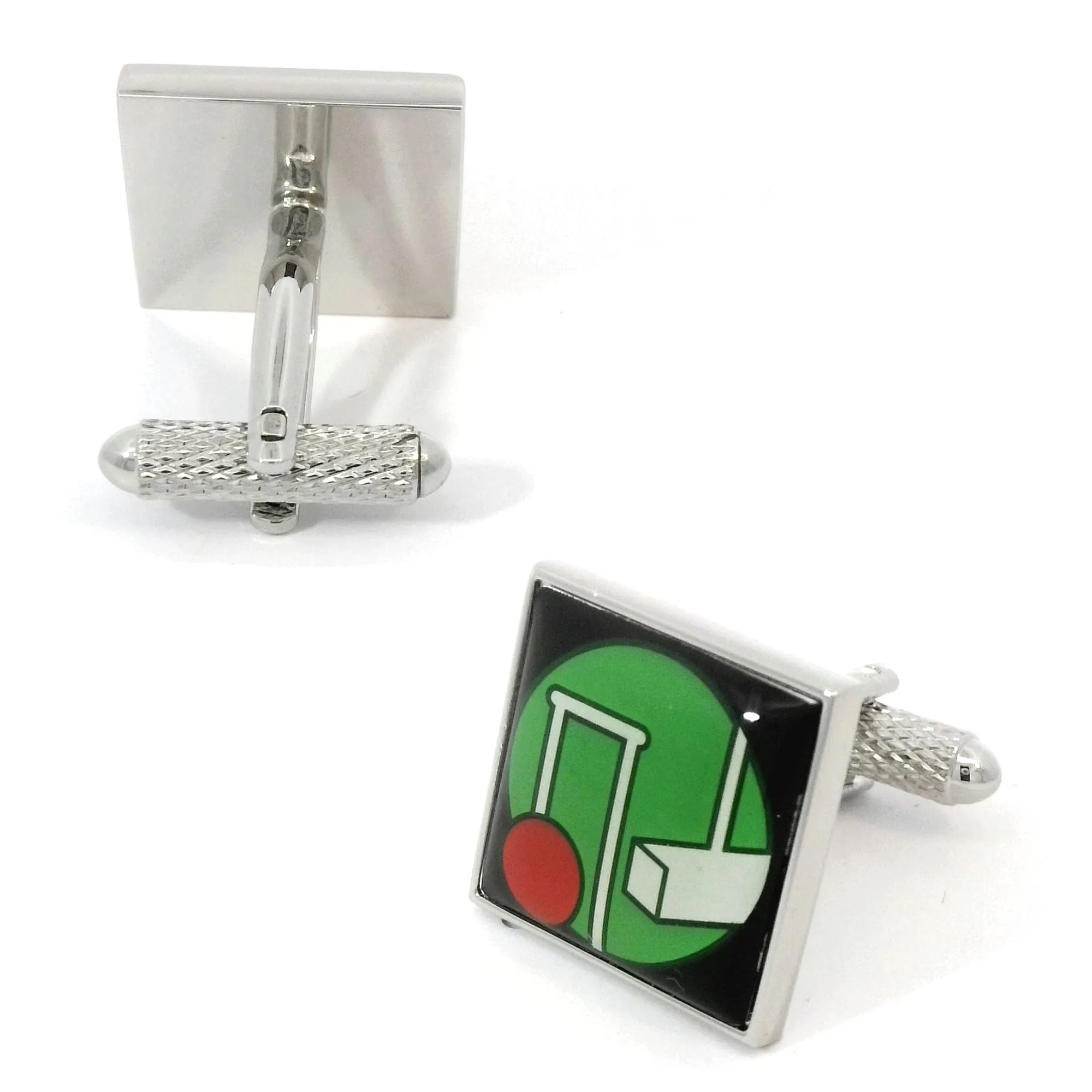 Croquet Black/Green Cufflinks