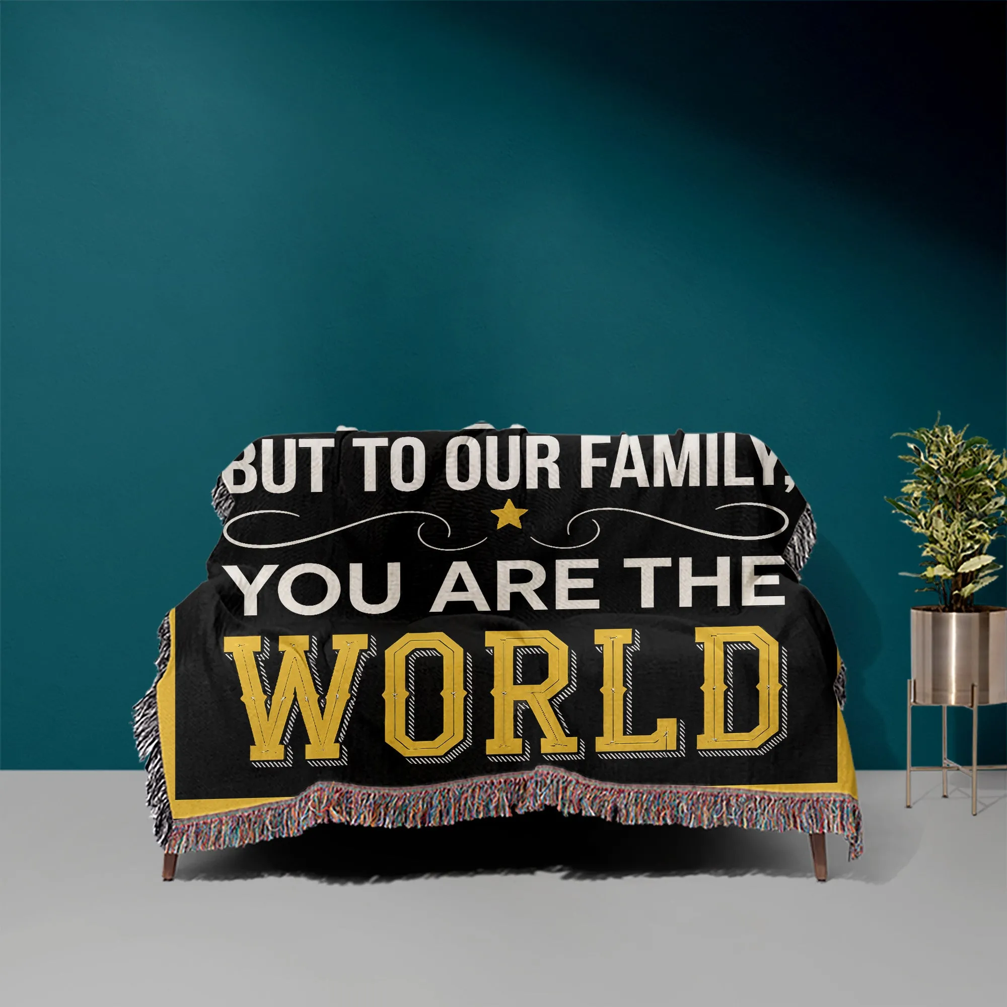 Dad You Are The World To Our Family 50" x 60" Gift Woven Jacquard Blanket