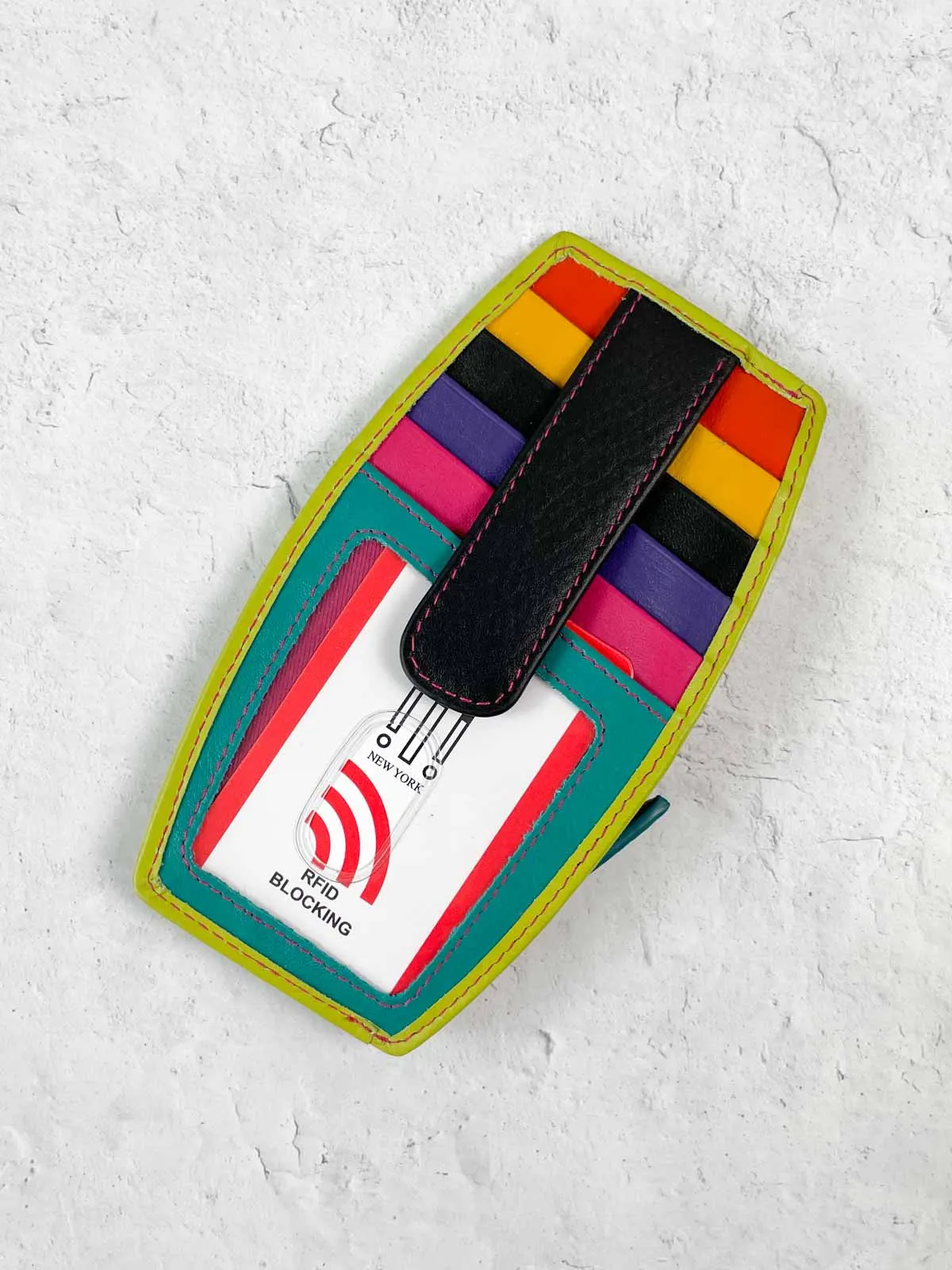 Double Sided Credit Card Holder, Black Brights