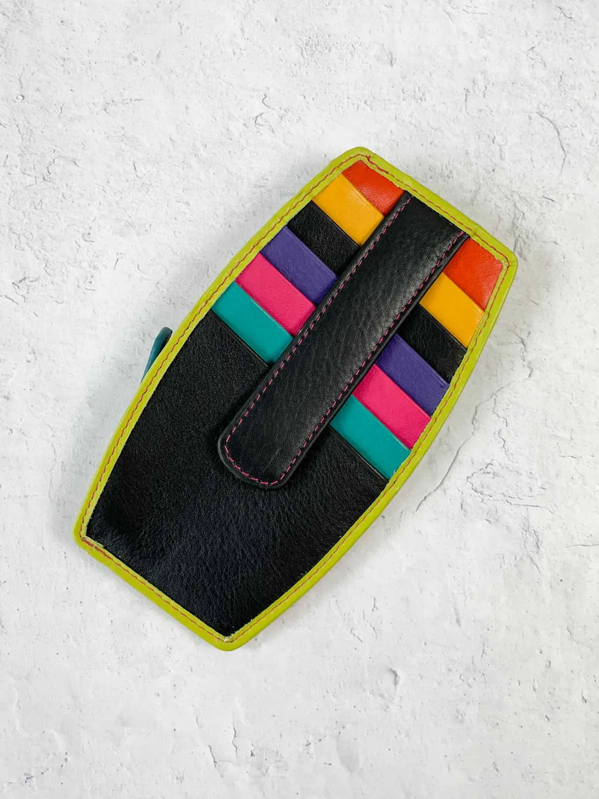 Double Sided Credit Card Holder, Black Brights