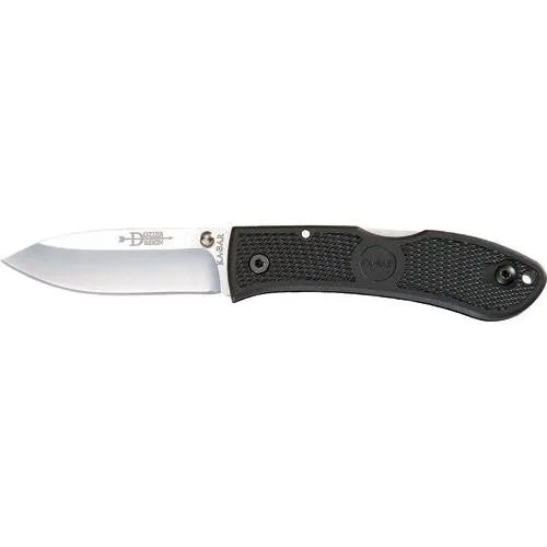 Dozier Folding Hunter - Black, Black Clip, Straight Edge