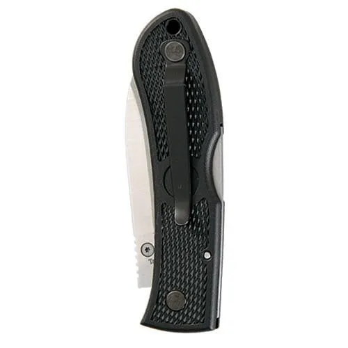 Dozier Folding Hunter - Black, Black Clip, Straight Edge