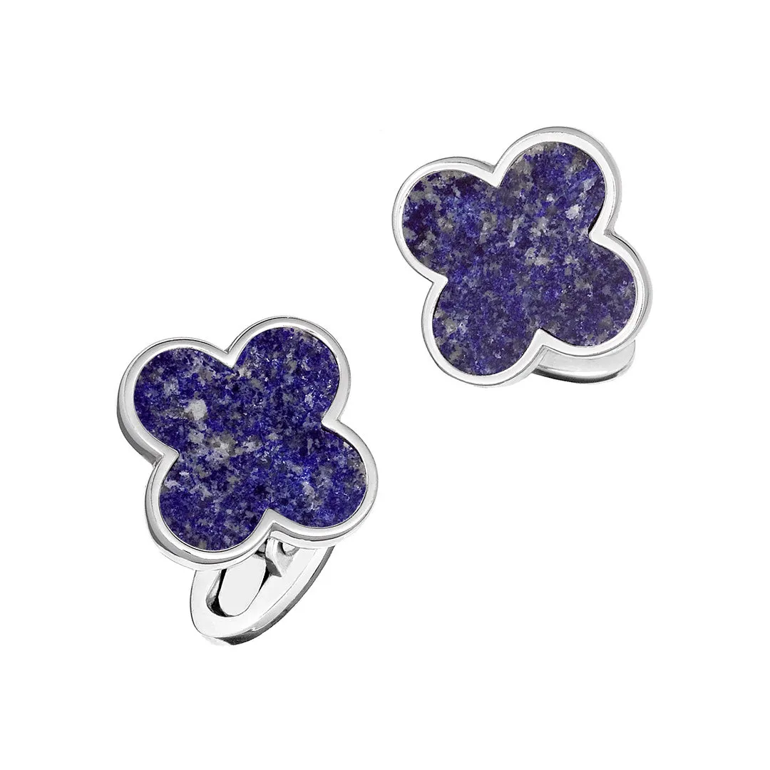 Four Leaf Clover (assorted colors) Sterling Cufflinks