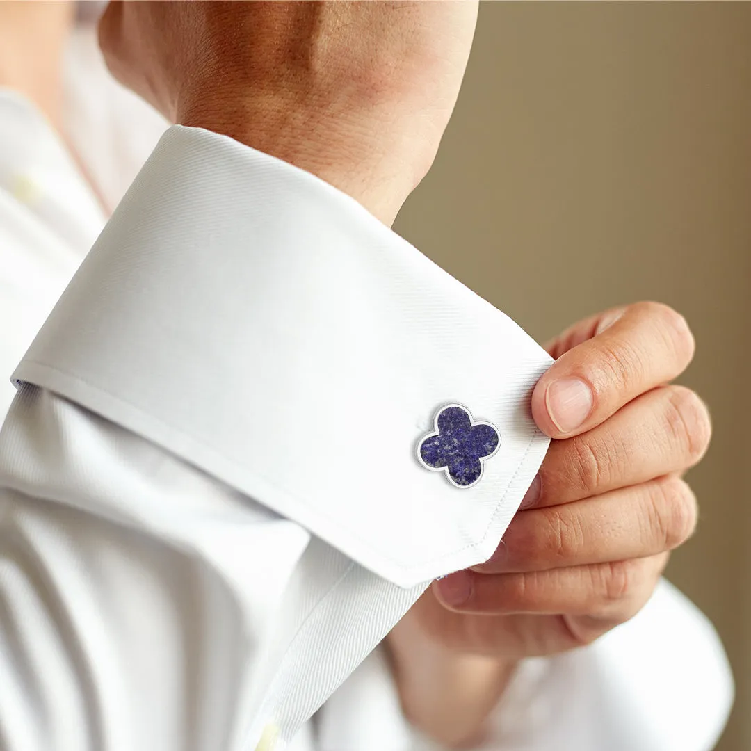 Four Leaf Clover (assorted colors) Sterling Cufflinks