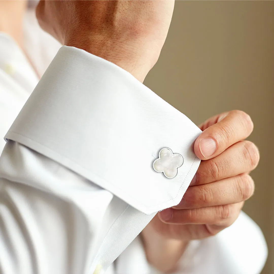 Four Leaf Clover (assorted colors) Sterling Cufflinks