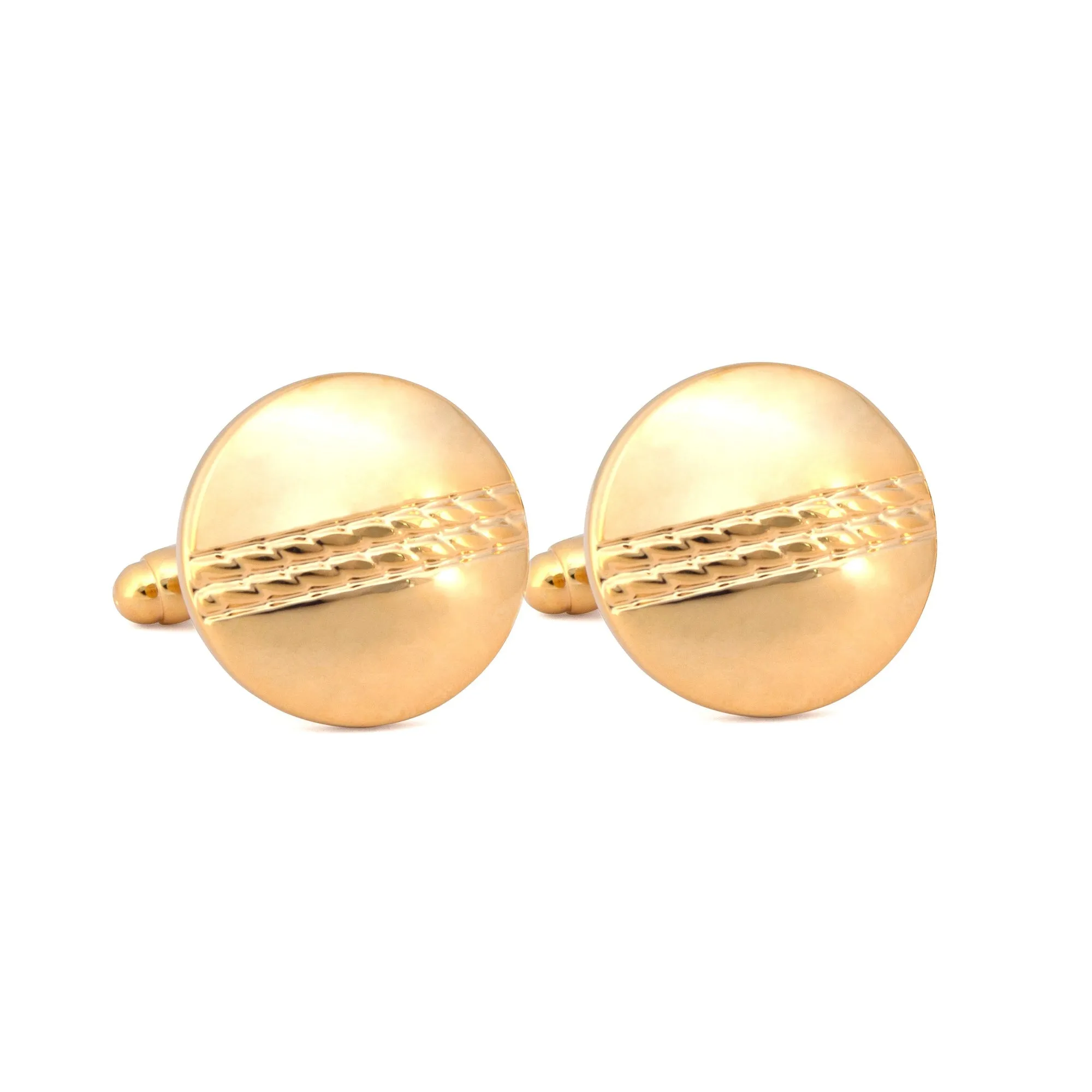 Gold Len Simple Round Cufflink (Online Exclusive)