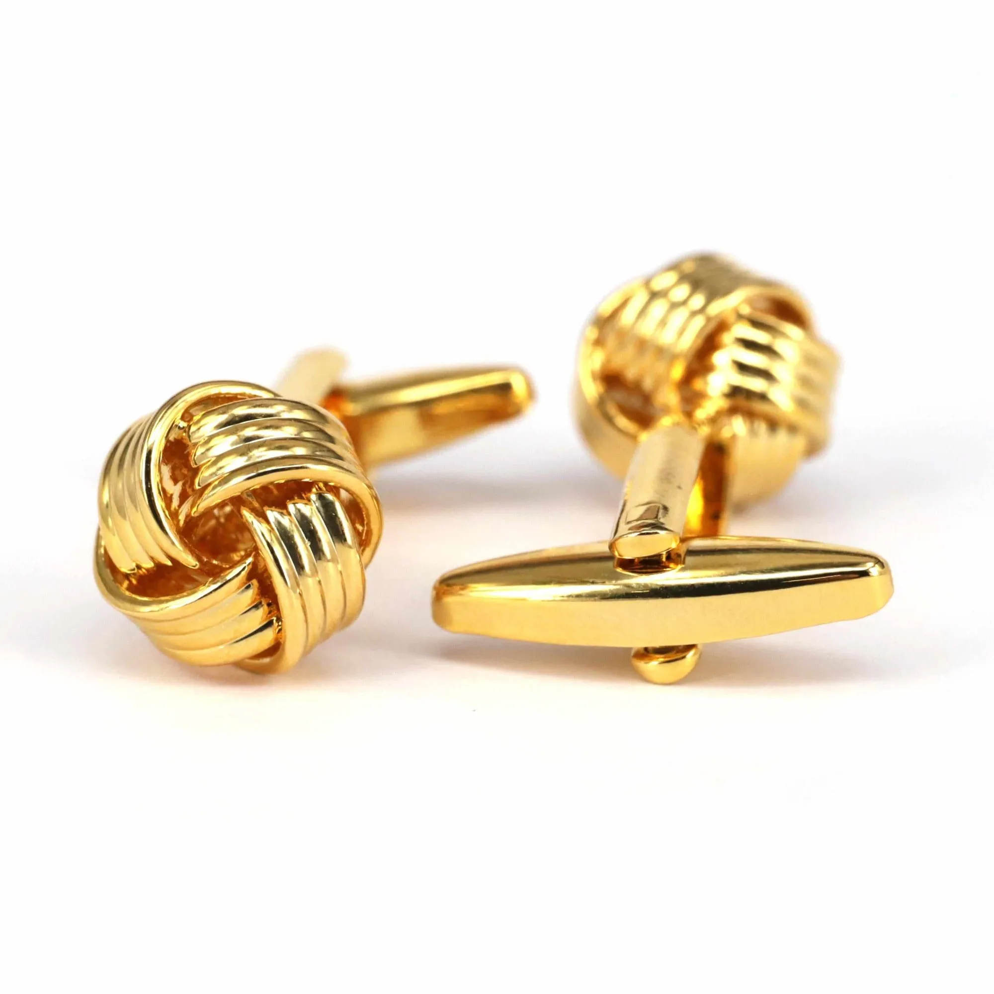 Gold Ribbed Knot Cufflinks (Online Exclusive)