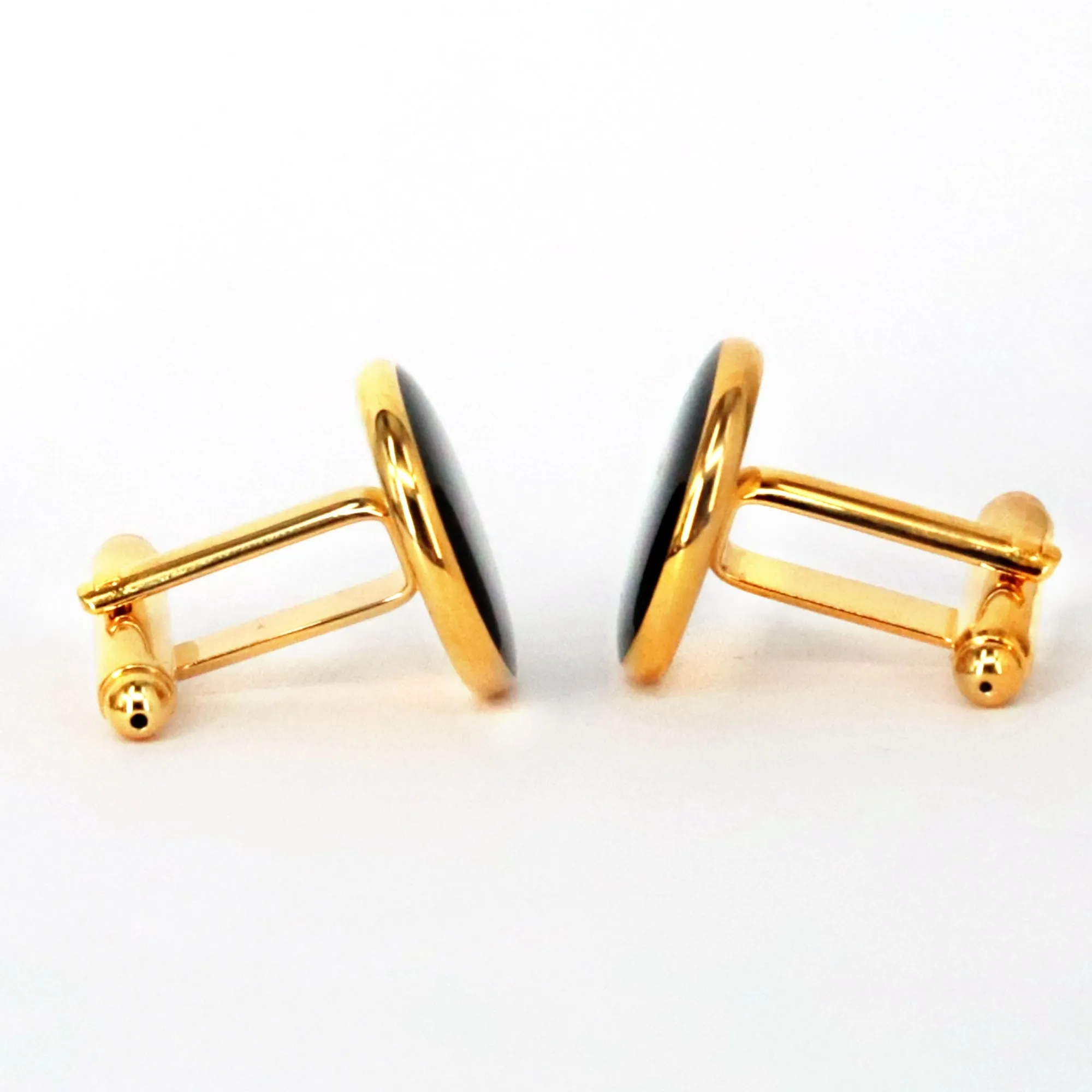 Gold Round Cufflinks for Tuxedo Dressing