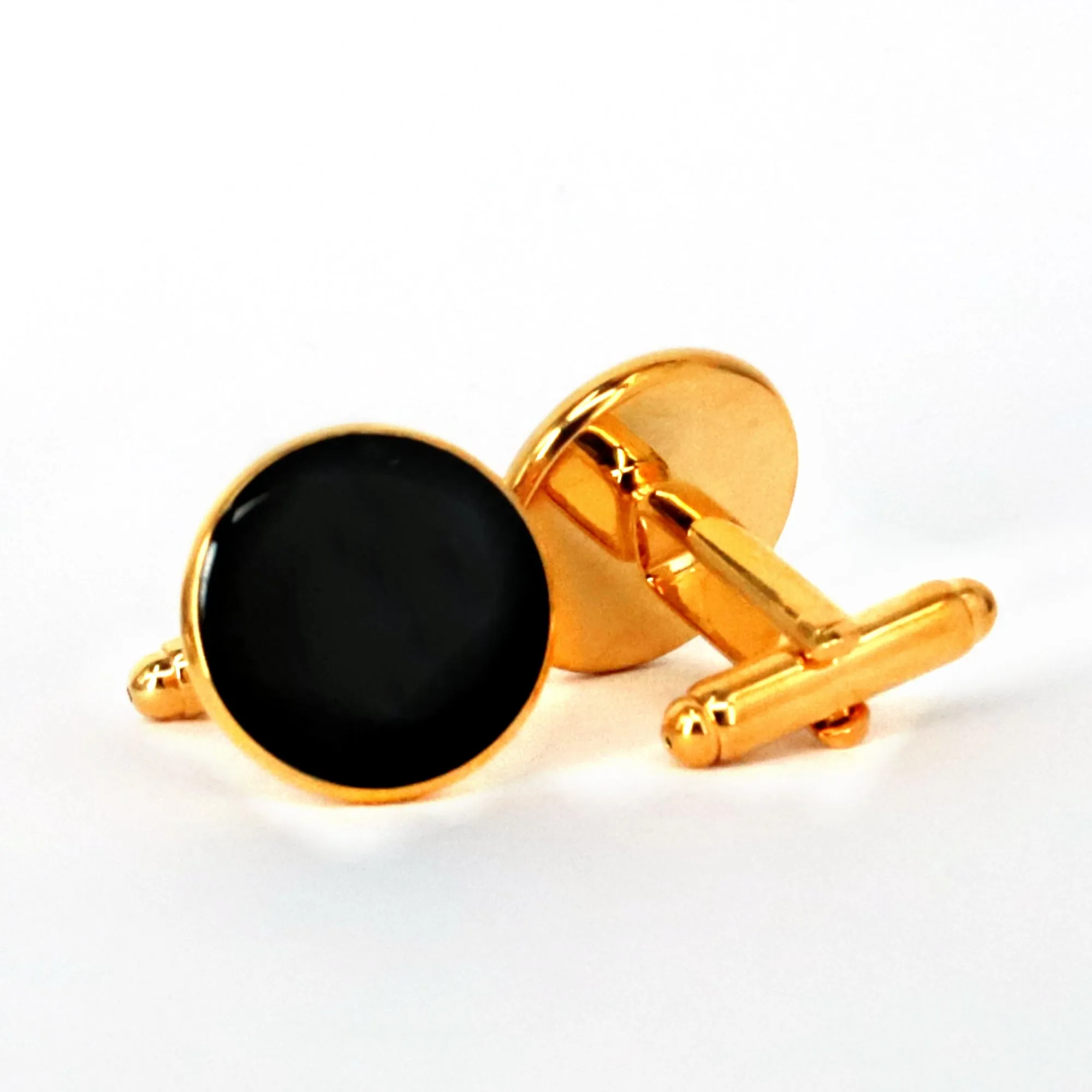 Gold Round Cufflinks for Tuxedo Dressing