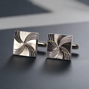 Gunmetal Cufflinks with Detailing (Online Exclusive)