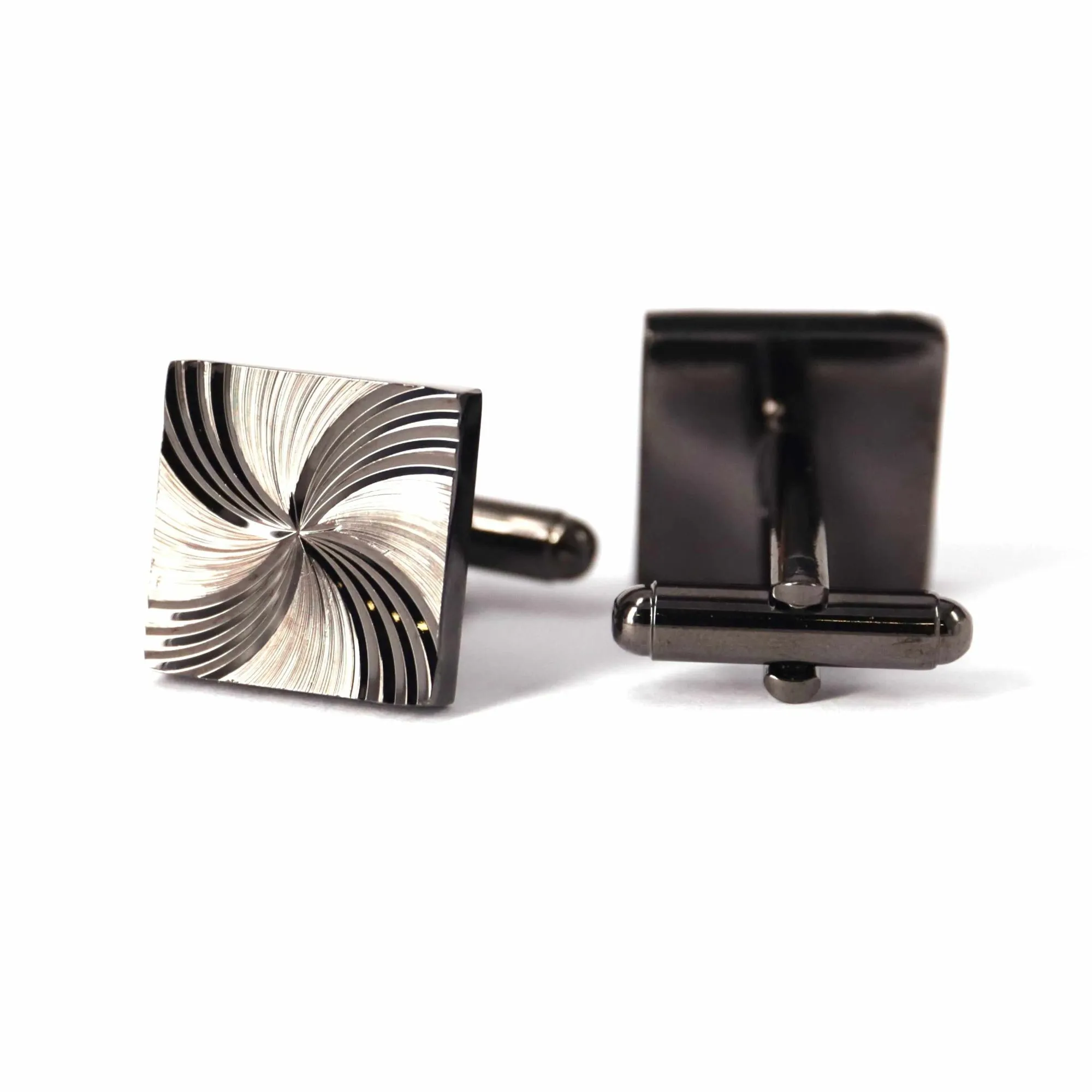 Gunmetal Cufflinks with Detailing (Online Exclusive)