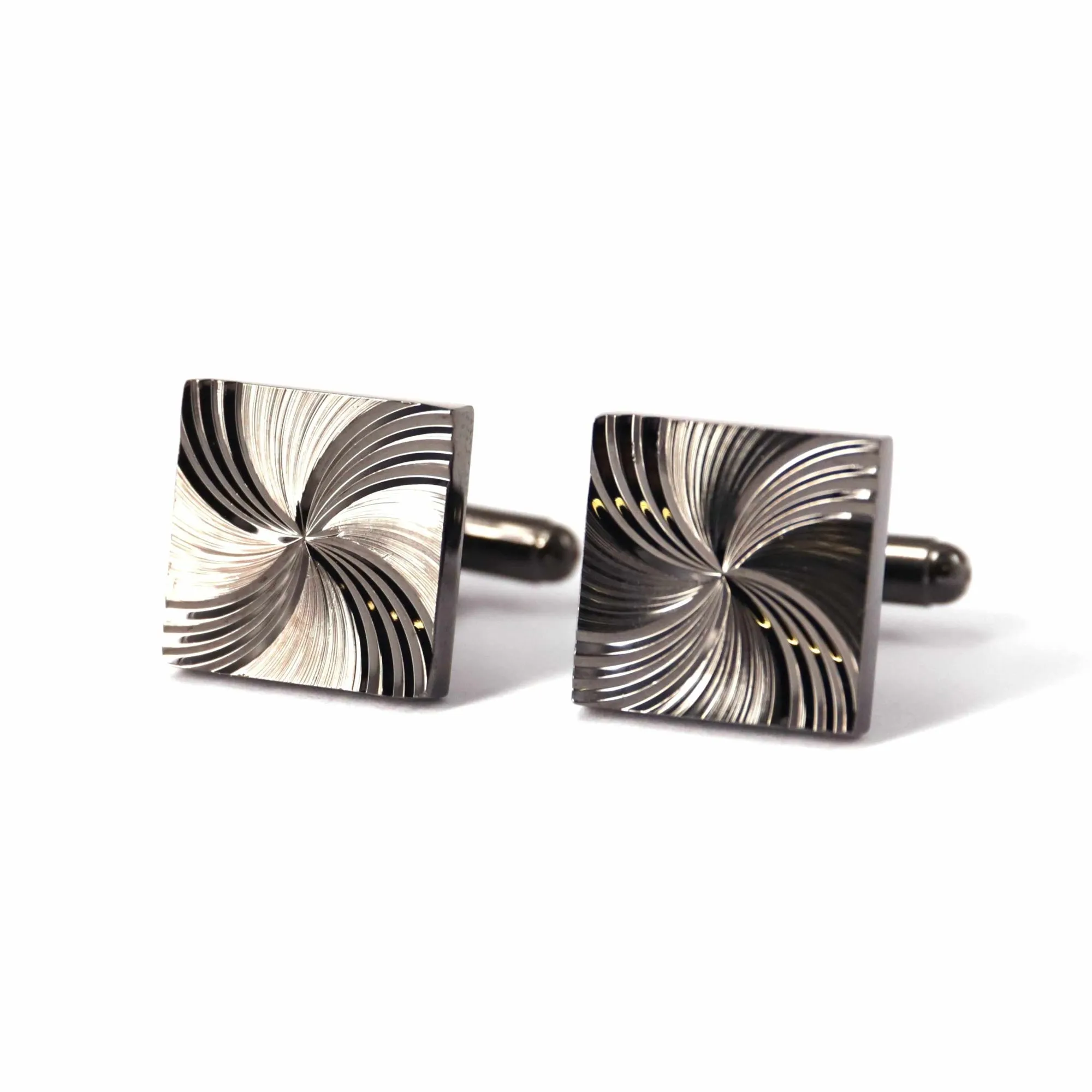 Gunmetal Cufflinks with Detailing (Online Exclusive)