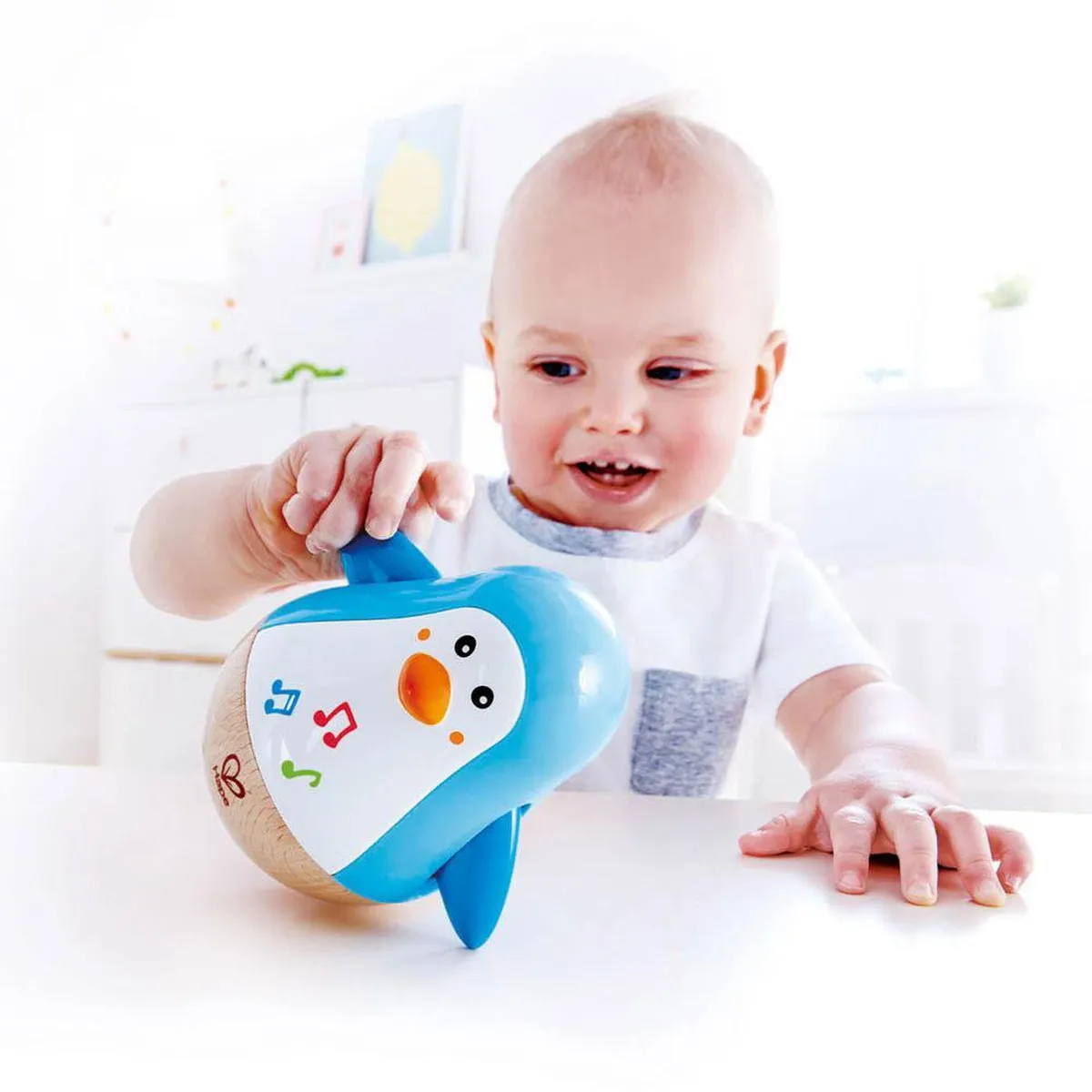 Hape penguin musical wobbler