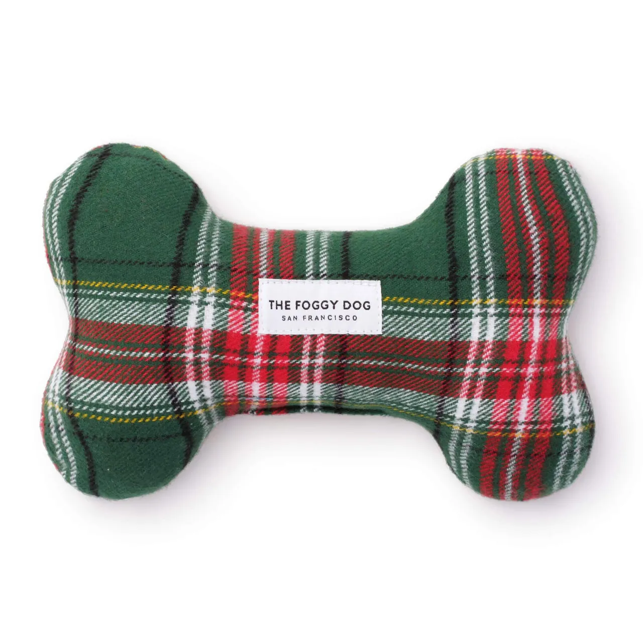 Holiday Squeaky Plush Dog toys, Holly Jolly Plaid Flannel