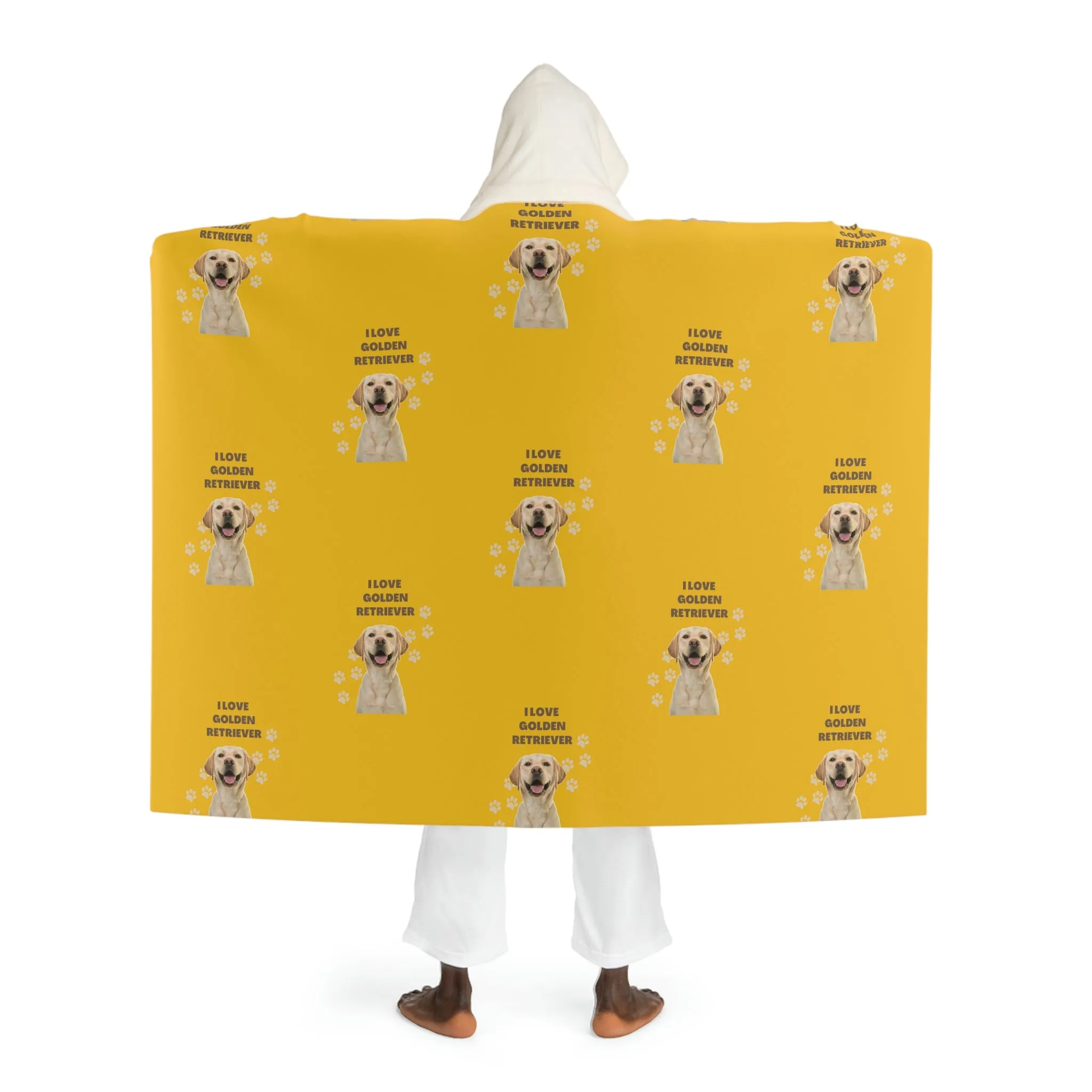 I love my Golden Retriever Dog POD Hooded Sherpa Fleece Blanket