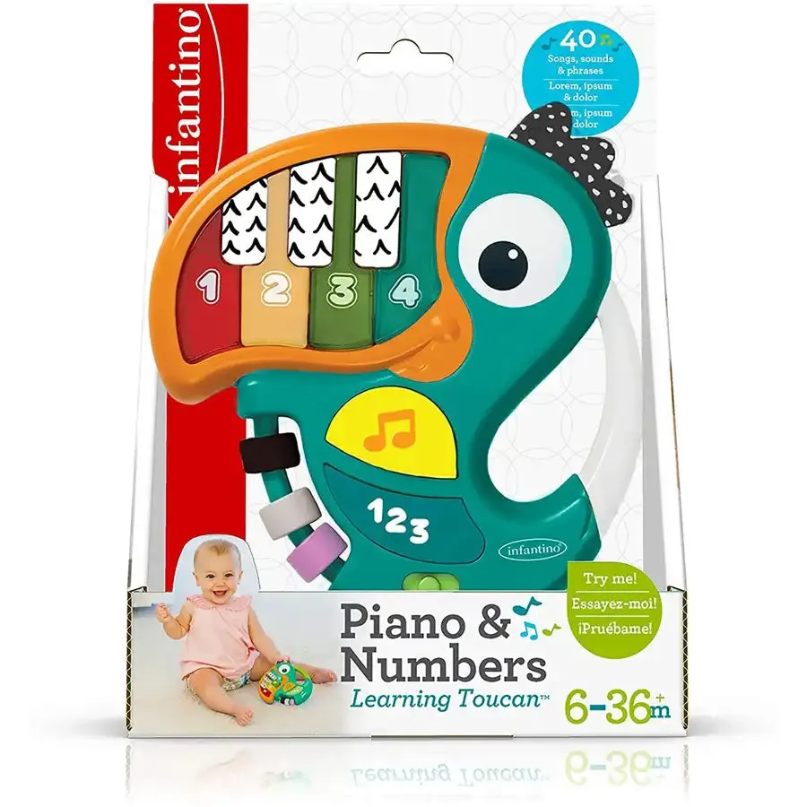 Infantino Piano & Numbers Learning Toucan (Green)