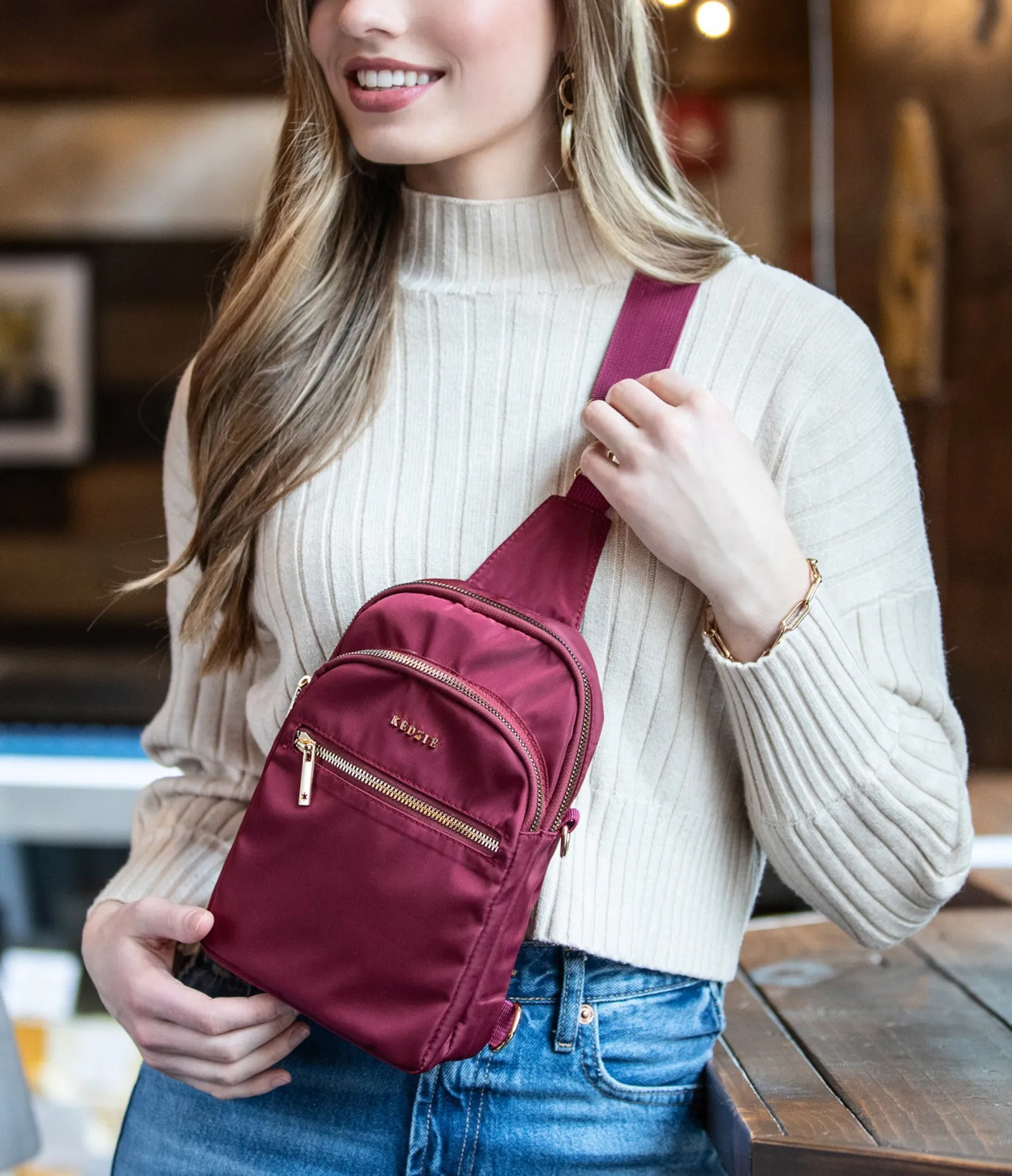 Kedzie Roundtrip Convertible Sling - Burgundy