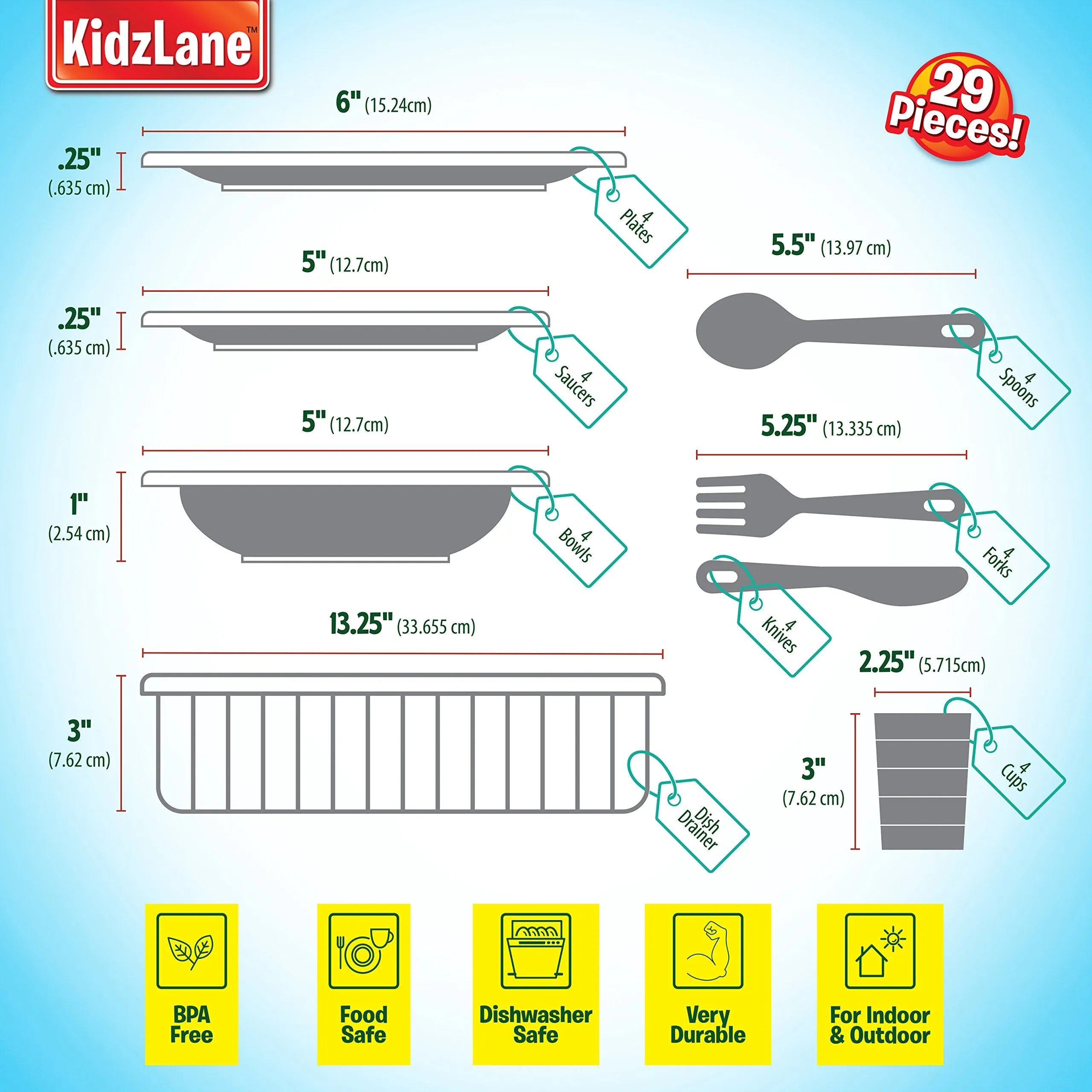 Kidzlane Play Pots and Pans Sets for Kids | Kids Kitchen Playset | BPA Free and Dishwasher