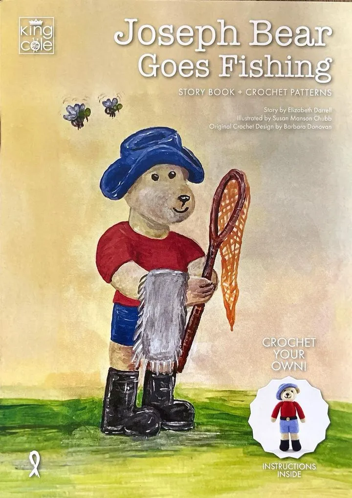 King Cole Joseph Bear Goes Fishing Story Book and Crochet Pattern