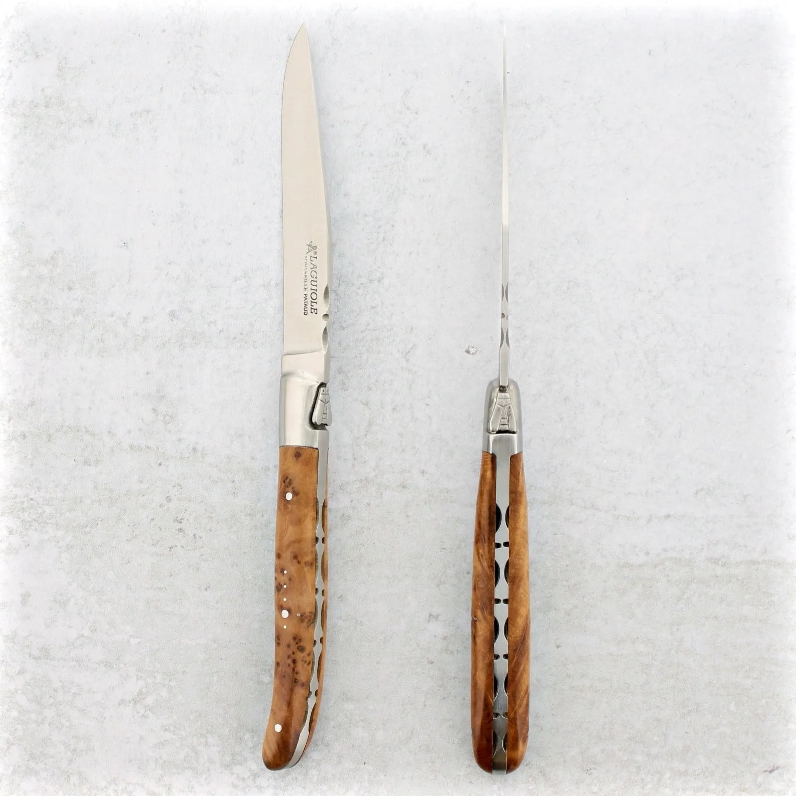 Laguiole Forged Steak Knives Thuya Burl