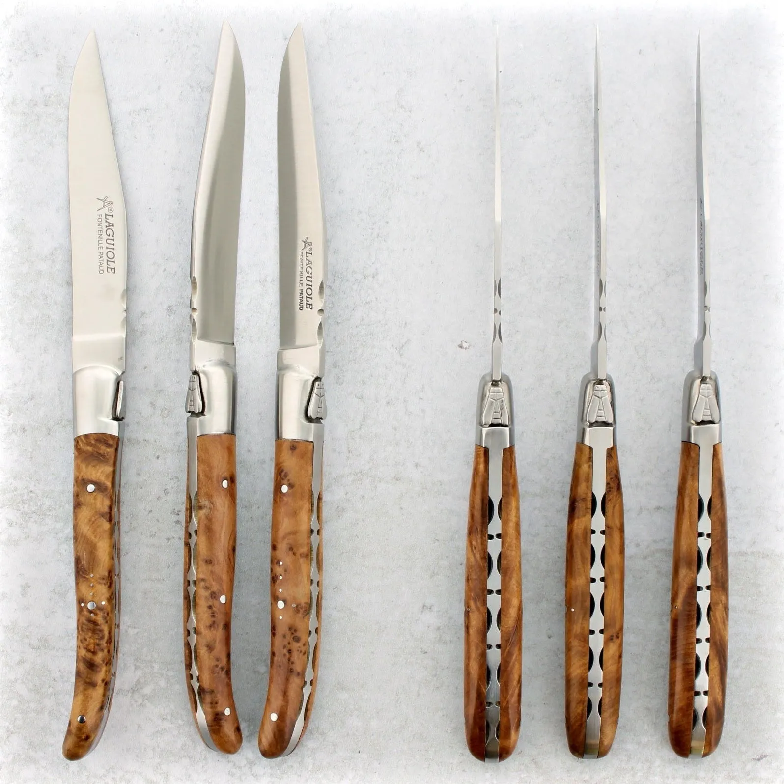 Laguiole Forged Steak Knives Thuya Burl