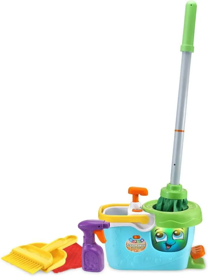 LeapFrog Clean Sweep Mop & Bucket | Interactive Pretend Play Set with Sound & Music | Suitable for Boys & Girls 2-5 Years