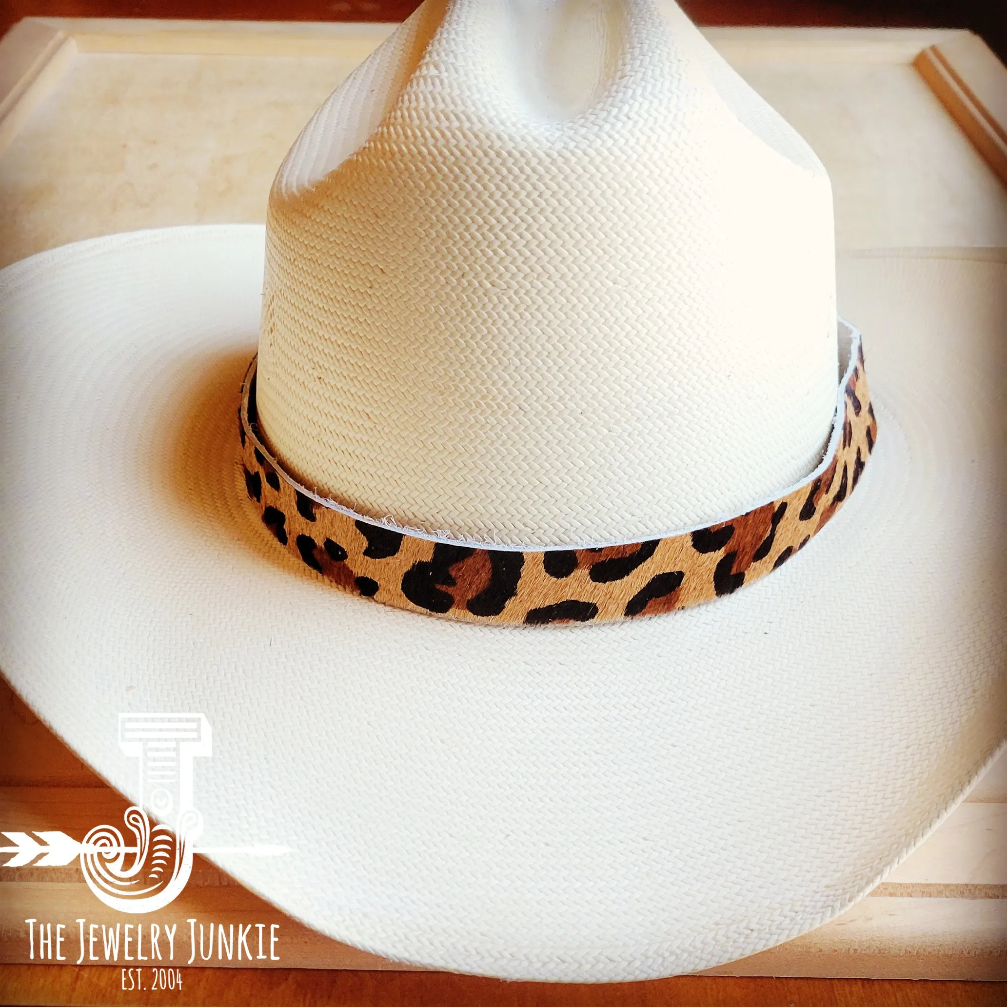 **Leopard Hair-On-Hide Leather Hat Band Only 950r