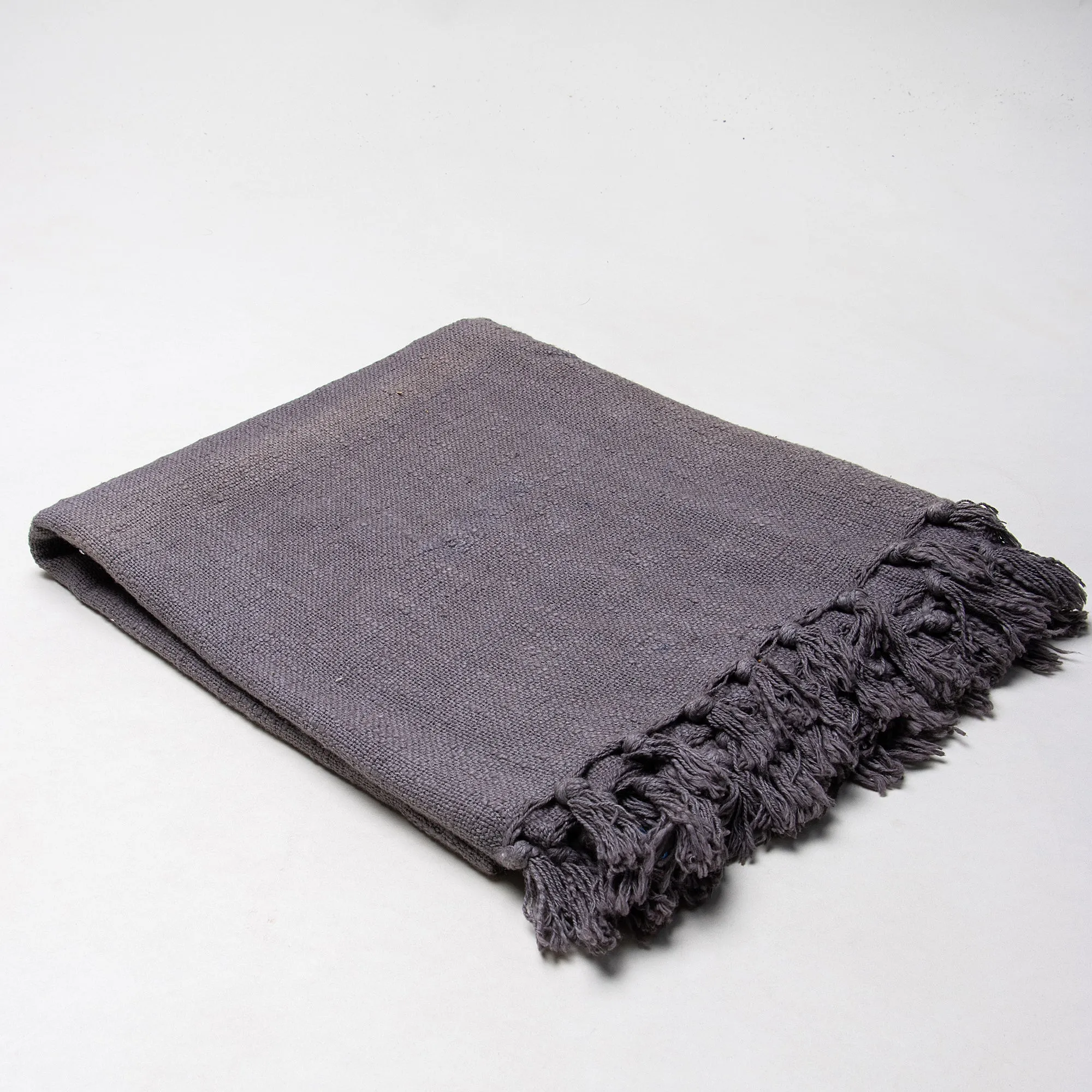 Luxury Grey Organic Cotton Solid Sofa Throw Breathable Ultra Soft