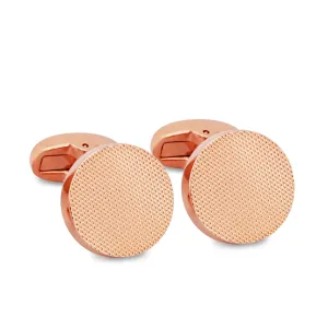 MarZthomson Classic Round Rose Gold Textured Cufflinks (Online Exclusive)