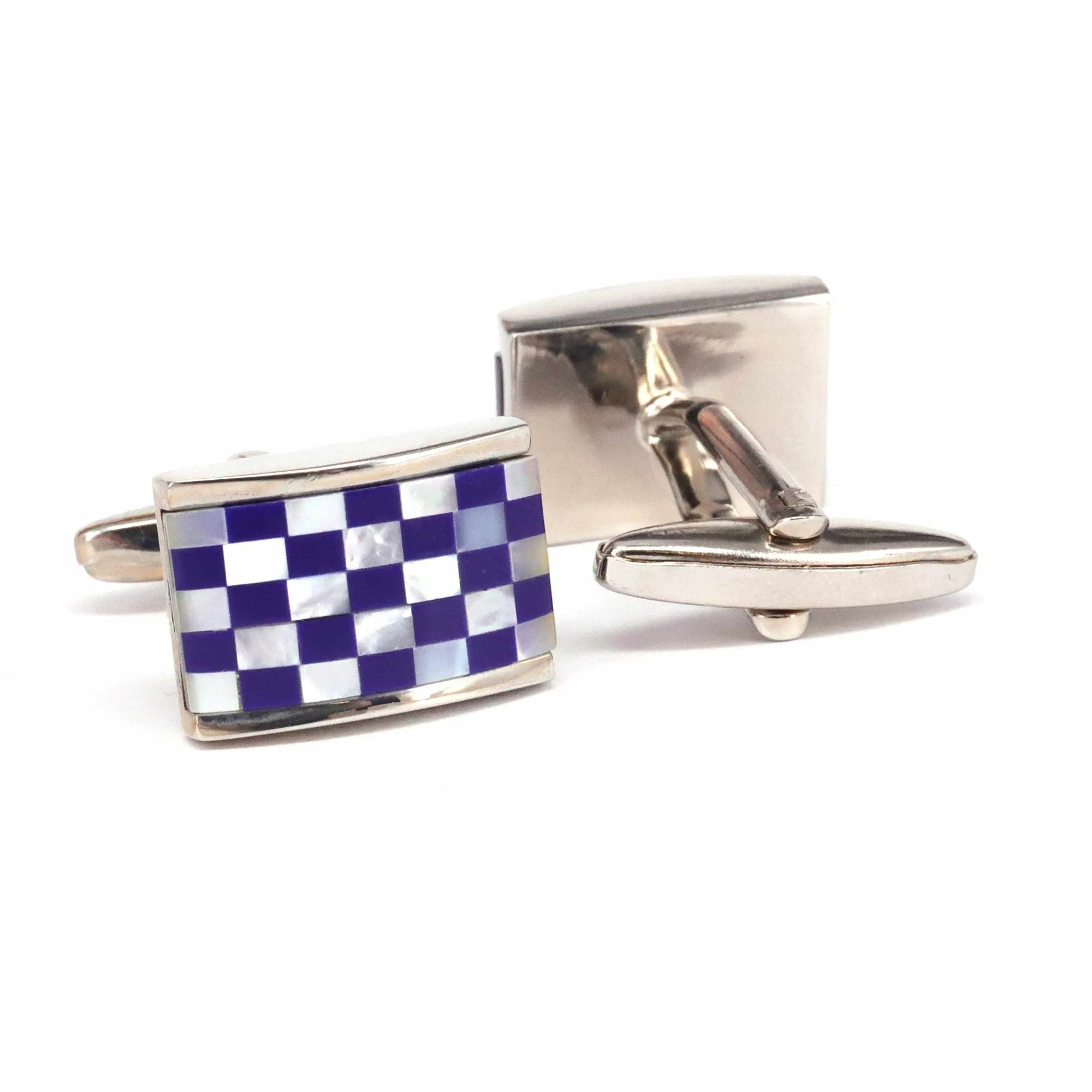 Mosaic Square MOP Cufflinks Purple Blue classic(Online Exclusive)