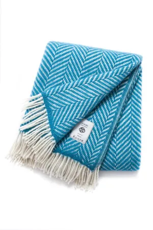 Nordic Herringbone blanket - Turquoise