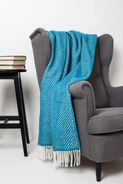 Nordic Herringbone blanket - Turquoise