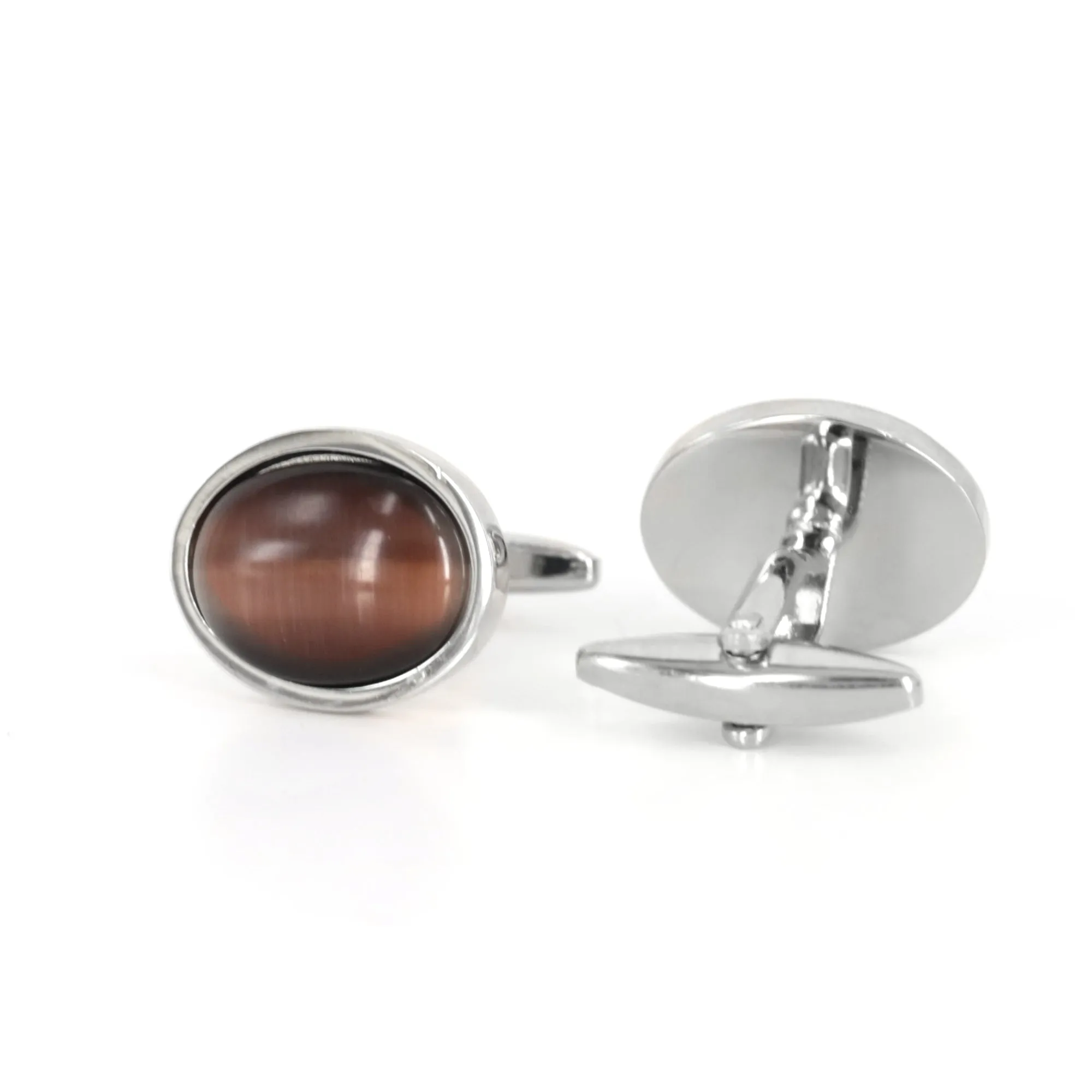 Oval Brown fiber optic Cufflinks (Online Exclusive)