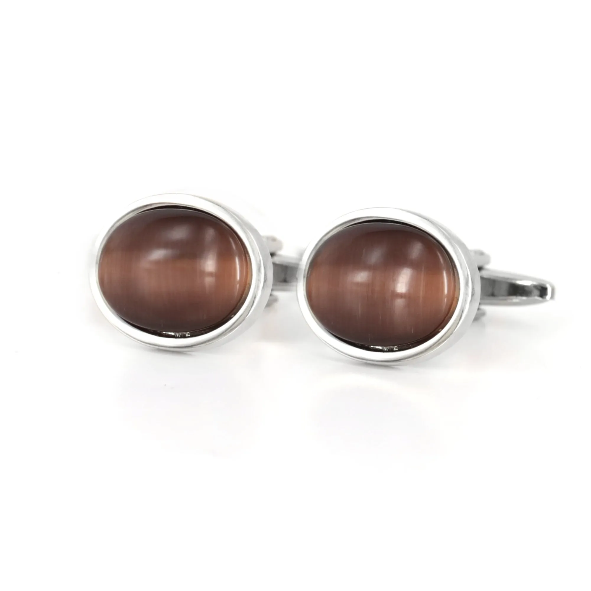 Oval Brown fiber optic Cufflinks (Online Exclusive)