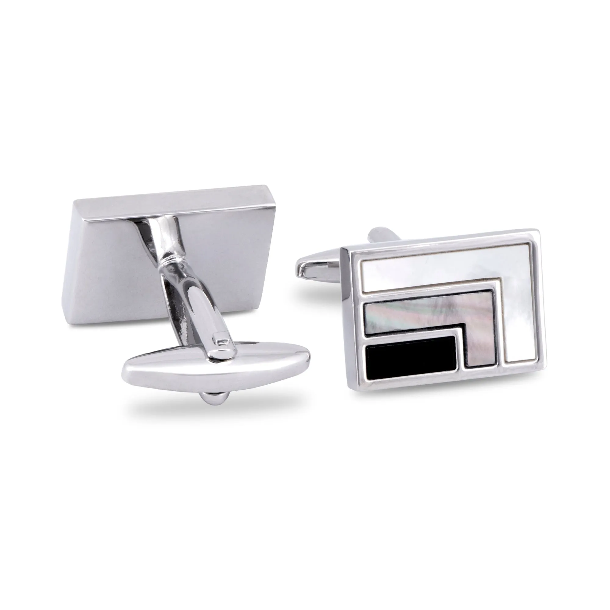 Rectangle Cufflinks with Mother of Pearl Details (Online Exclusive)