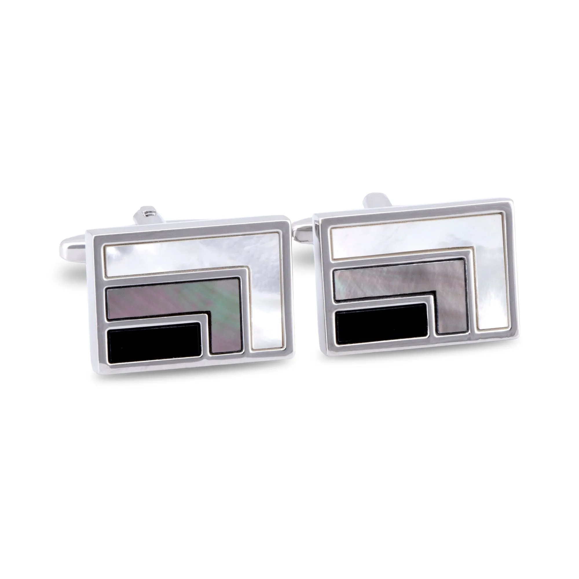 Rectangle Cufflinks with Mother of Pearl Details (Online Exclusive)