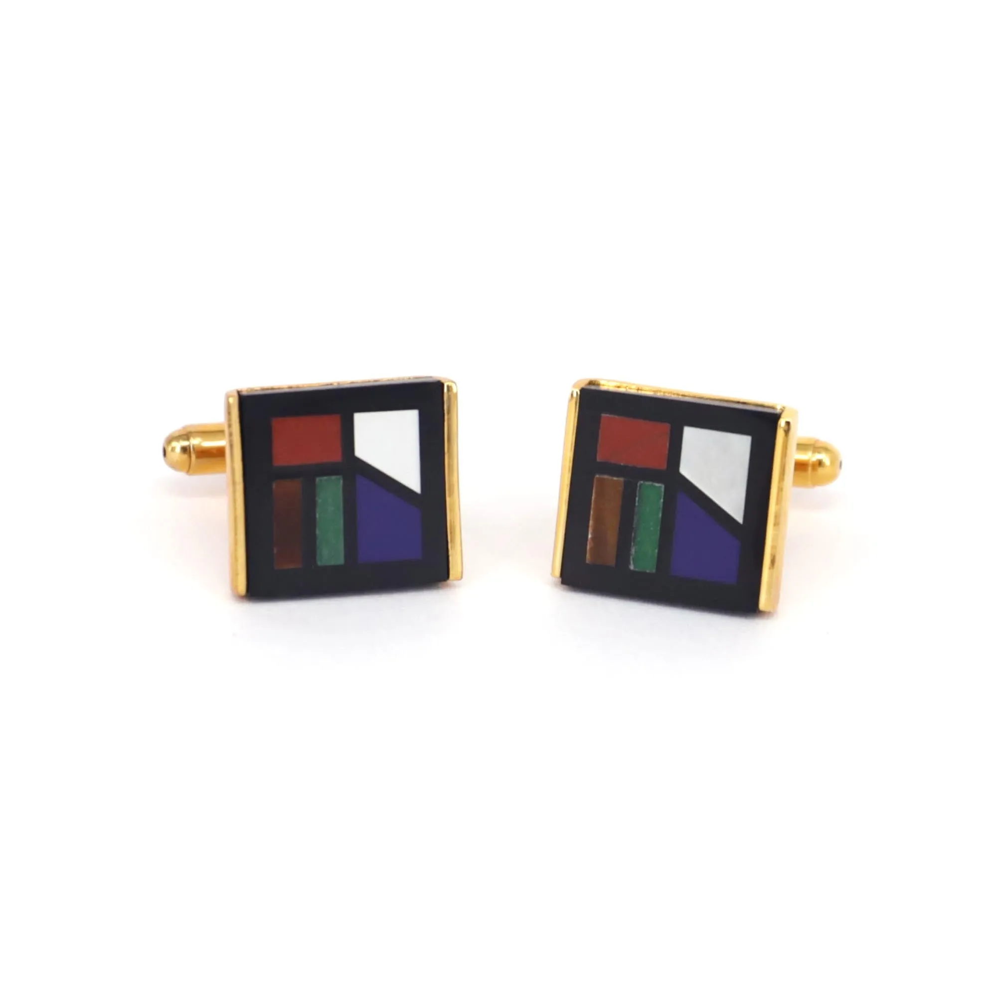 Rectangle stained glass Cufflinks