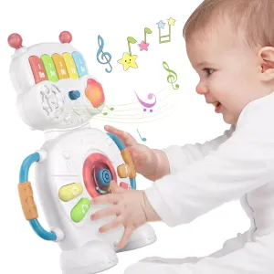 Robot musical toy, number, color, song, early learning educational piano musical instrument for babies toddlers 18 Months 