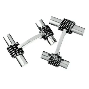 Rope Tube Sterling Cufflinks