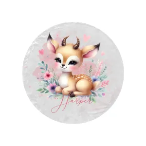 Round Blanket Personalised Deer