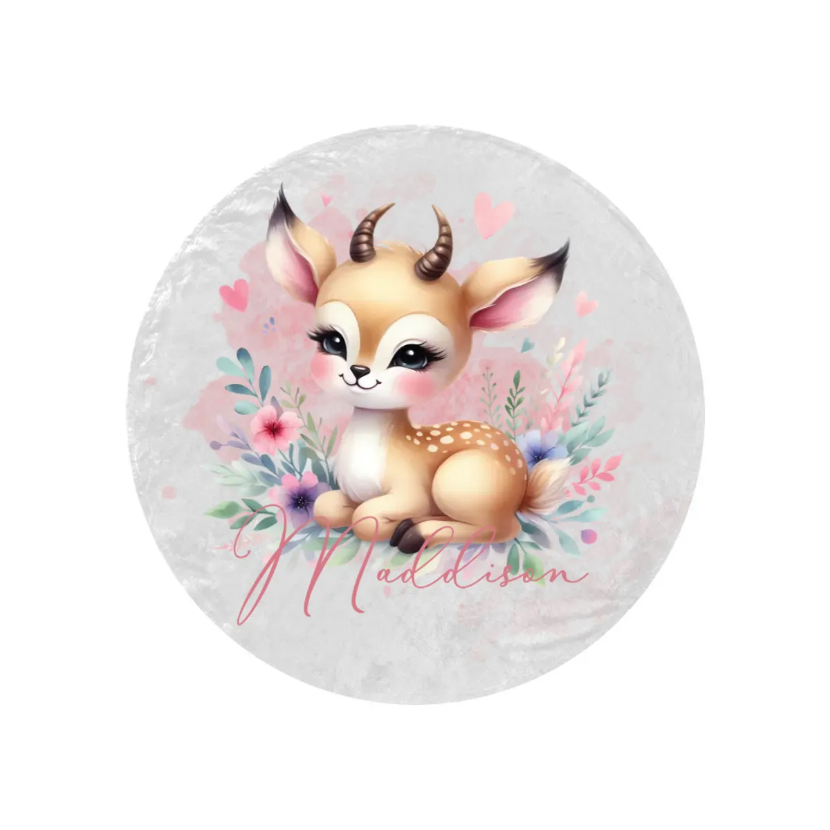 Round Blanket Personalised Deer